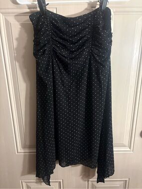 Max Studio Black White Polka Dot Skirt Women’s SMALL Y2K USA Whimsy Preppy
